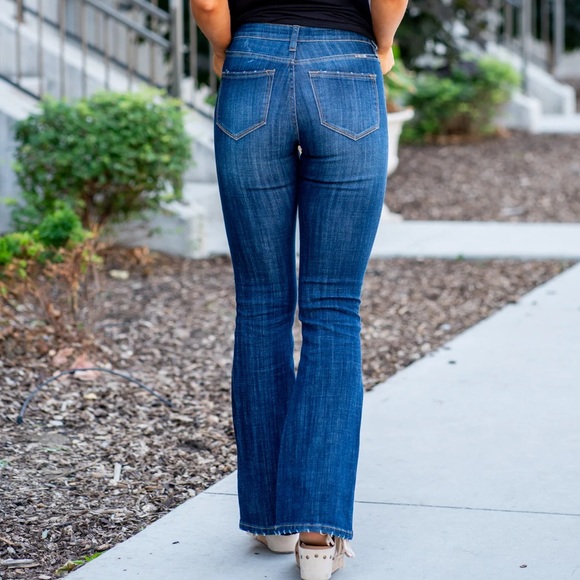 KanCan Dark Blue Flare Jeans - Picture 3 of 3